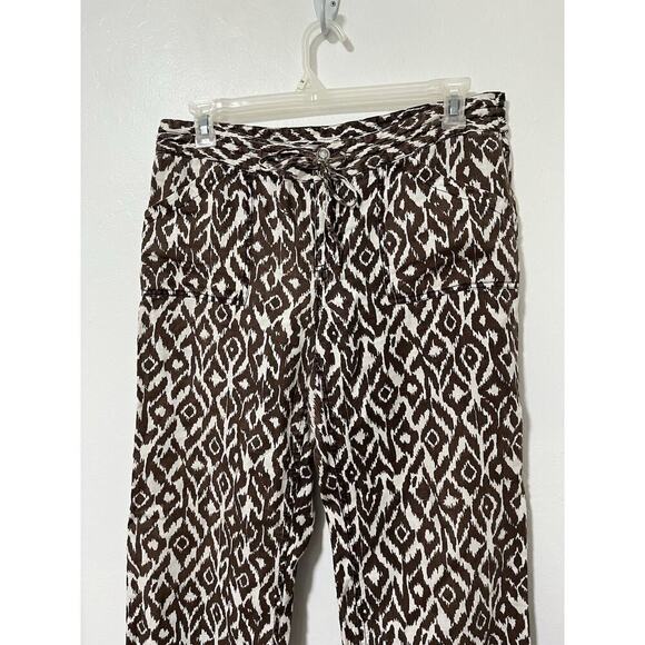 INC International Concepts Womens Linen Ankle Pant Size 12 Brown Vacay Resort - Picture 3 of 8